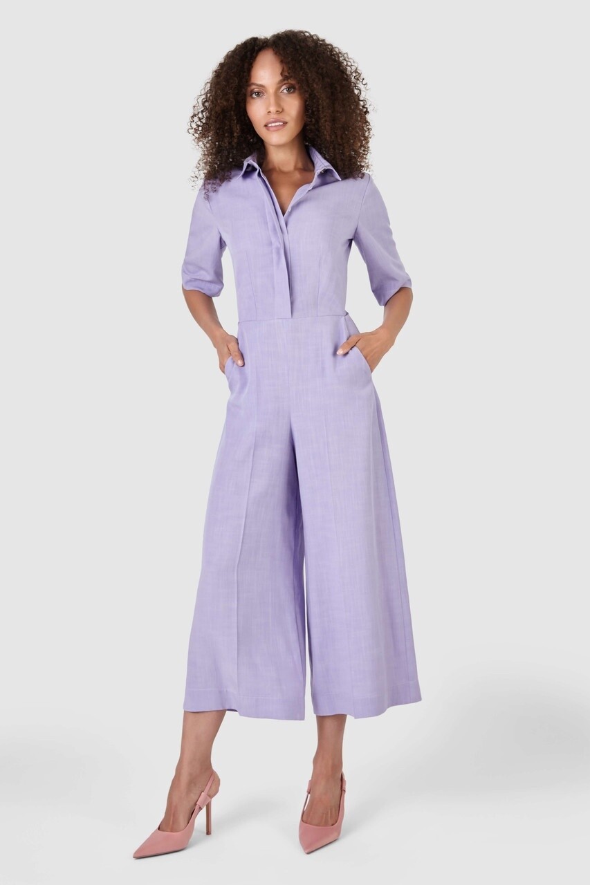 Lilac Shirt Jumpsuit