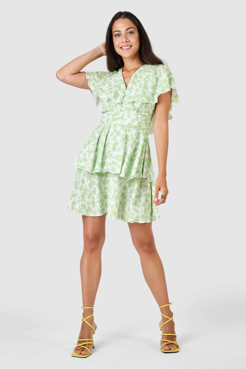 Lime Frill Mini Dress