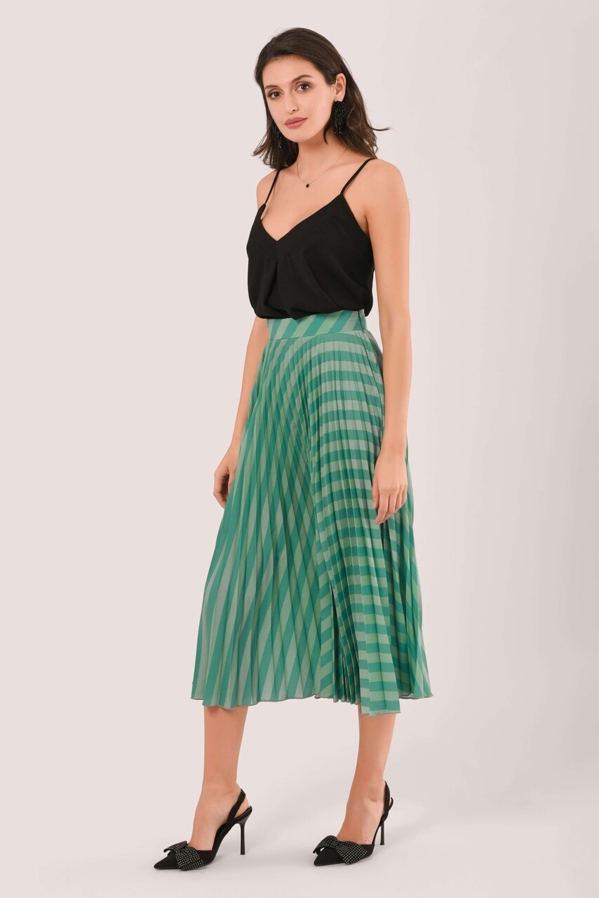 Pleated Midi Skirt