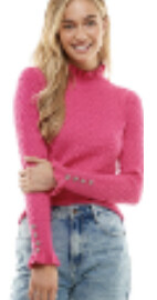 Mock Neck Cable Detail Sweater