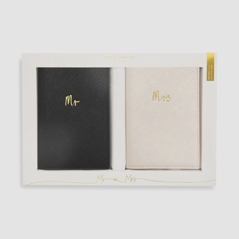 Bridal Passport Cover Gift Set Mr &amp; Mrs