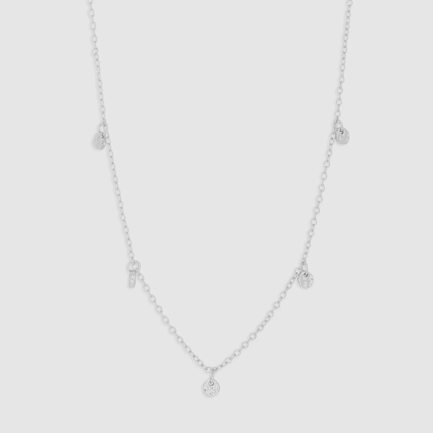5 Disc Choker - Silver Necklace