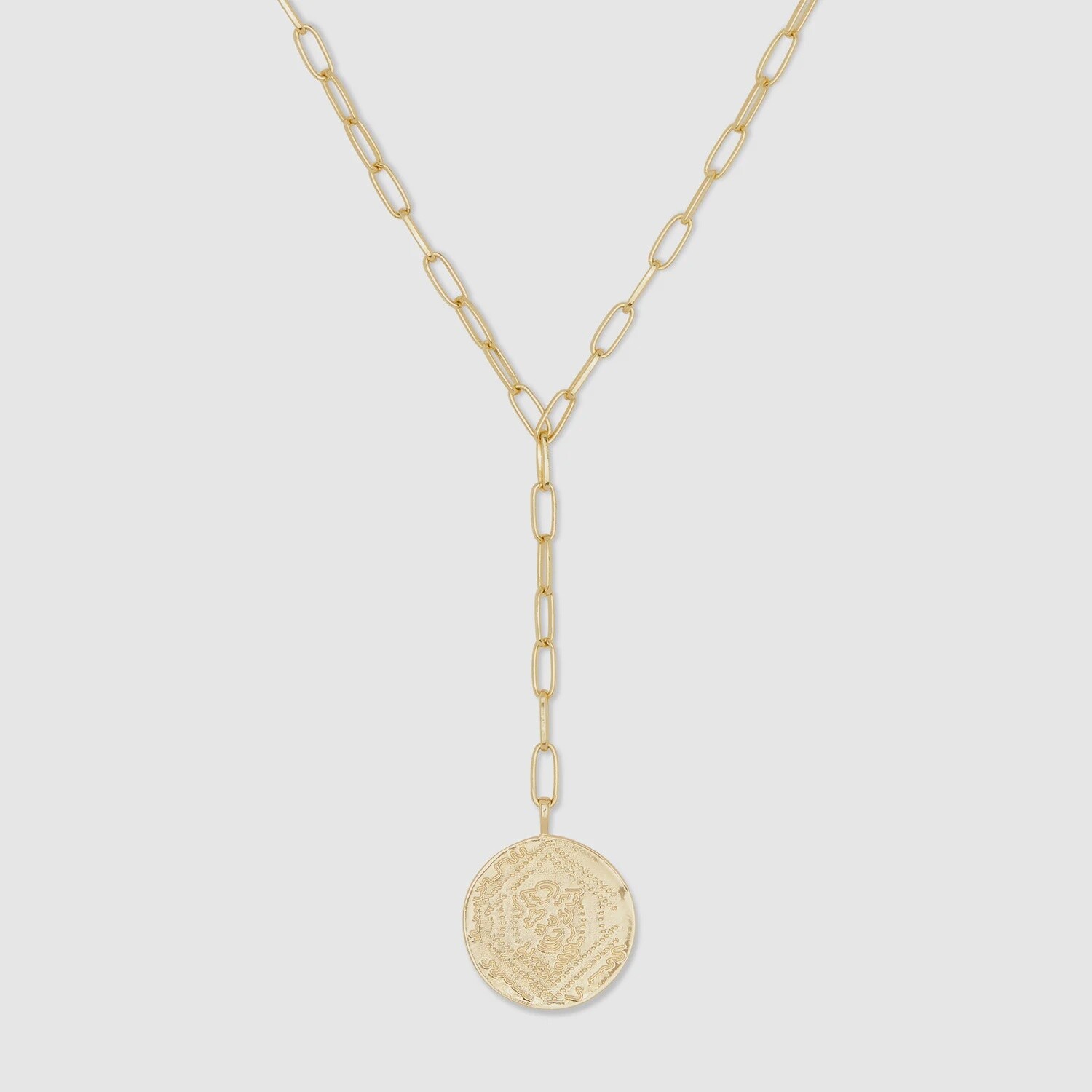 Ana Coin Lariat - Gold Necklace