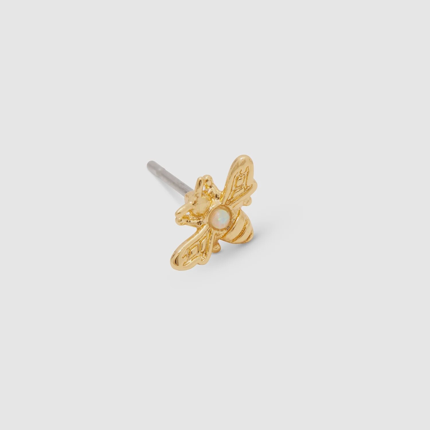Bee Charm Stud - Gold Earrings