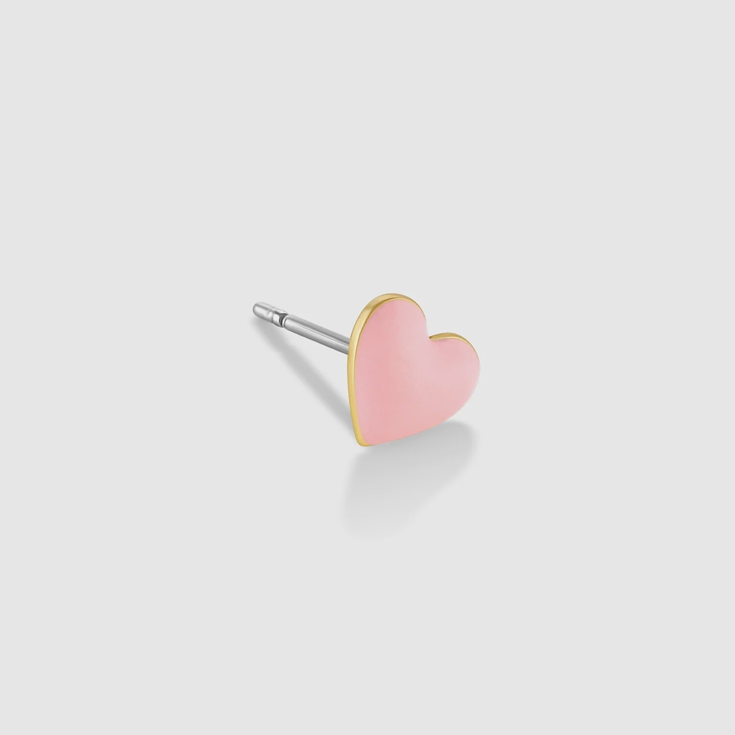 Blush Heart Charm Stud - Gold Earrings