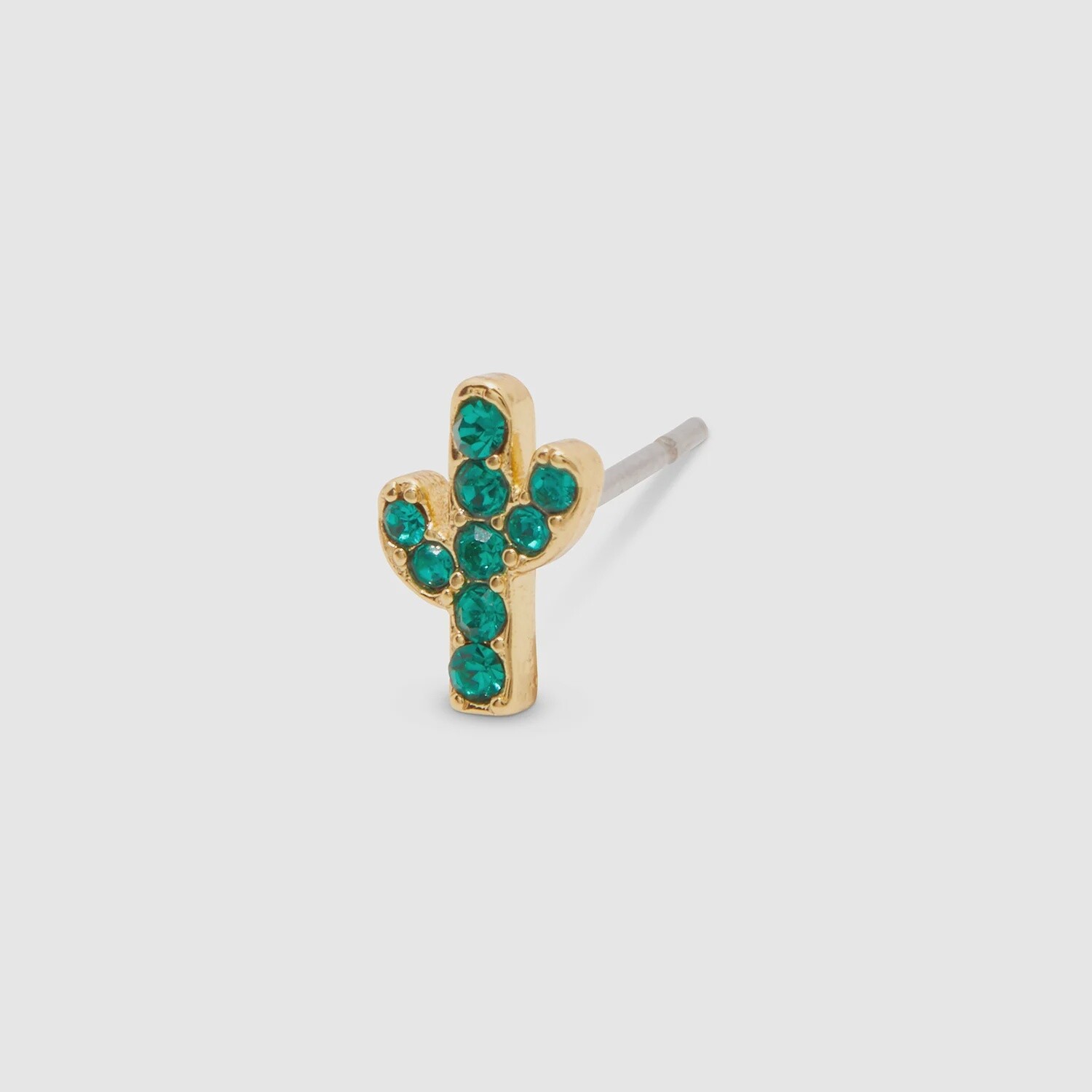 Cactus Charm Stud - Gold Earrings