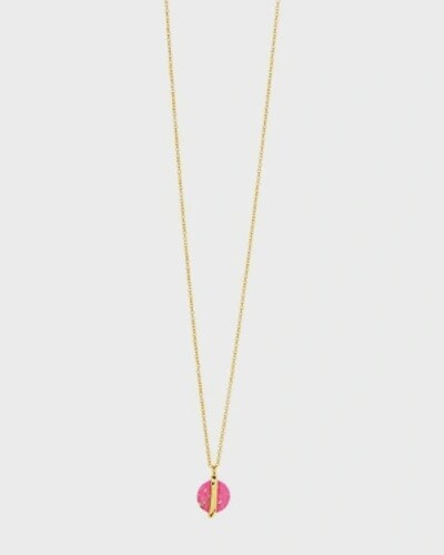 Brinn Disc Pendant Necklace Pink