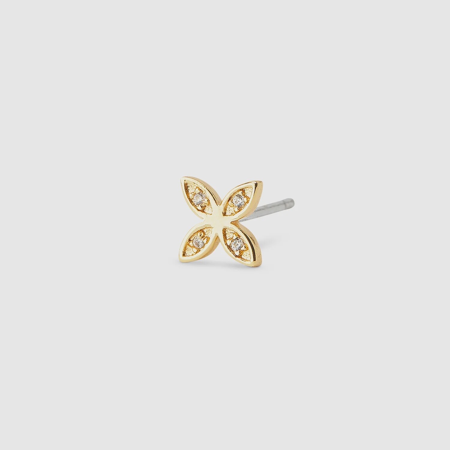 Flower Charm Stud - Gold Earrings