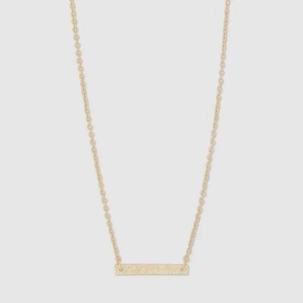 Gold Bar Pendant Necklace