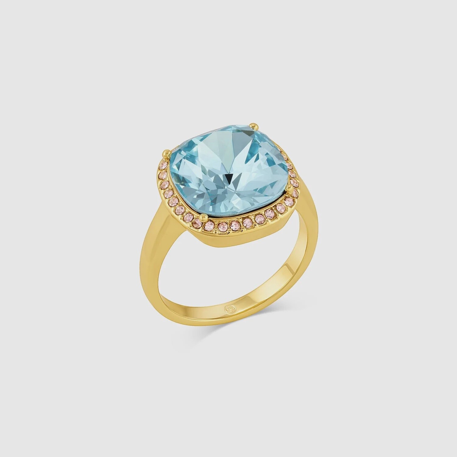 Lexi Cushion Cocktail Ring (Aqua) - Gold / 6