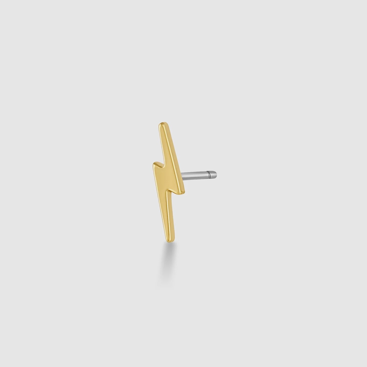 Lightning Charm Stud - Gold Earrings