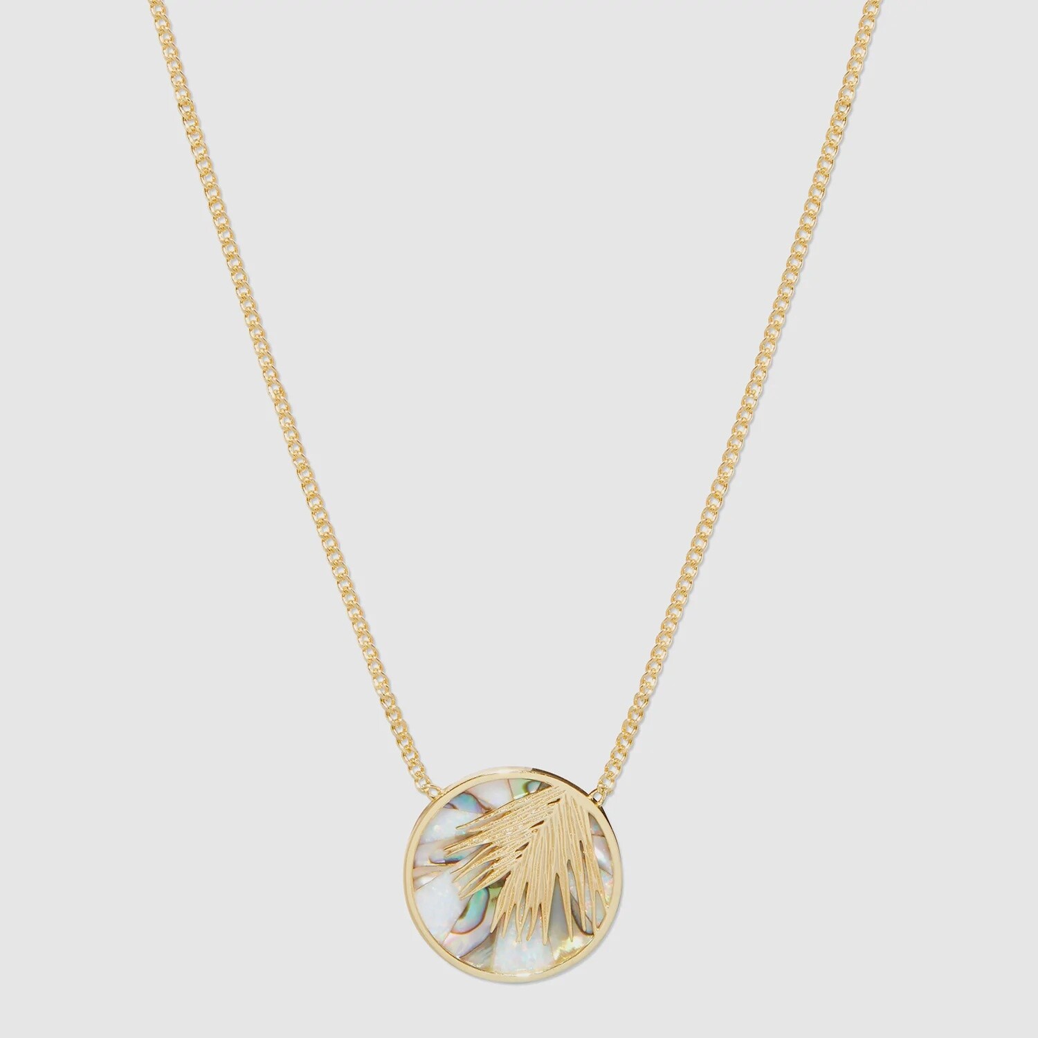 Palm Mosaic Necklace - Gold