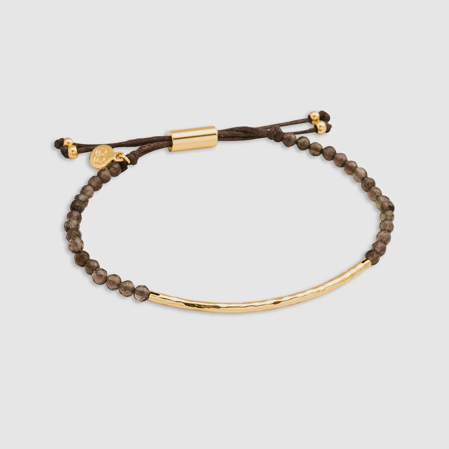 Power Gemstone Bracelet for Grounding - Gold / Smoky Quartz