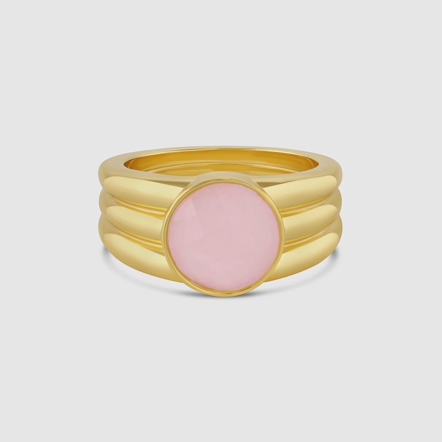 Power Gemstone Reed Ring for Love - Gold / Rose Quartz / 7