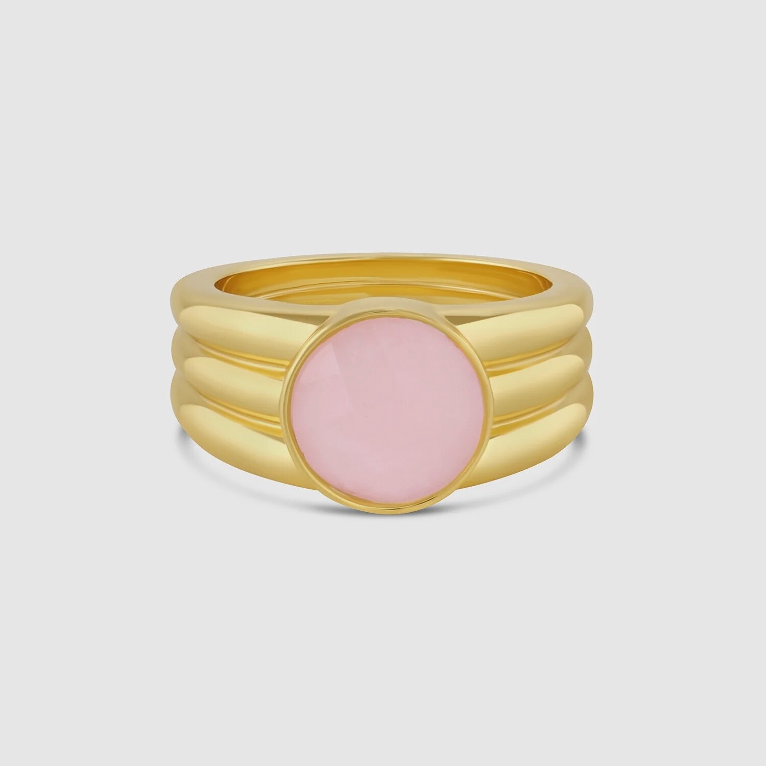 Power Gemstone Ring for Love - Gold / Rose Quartz / 7