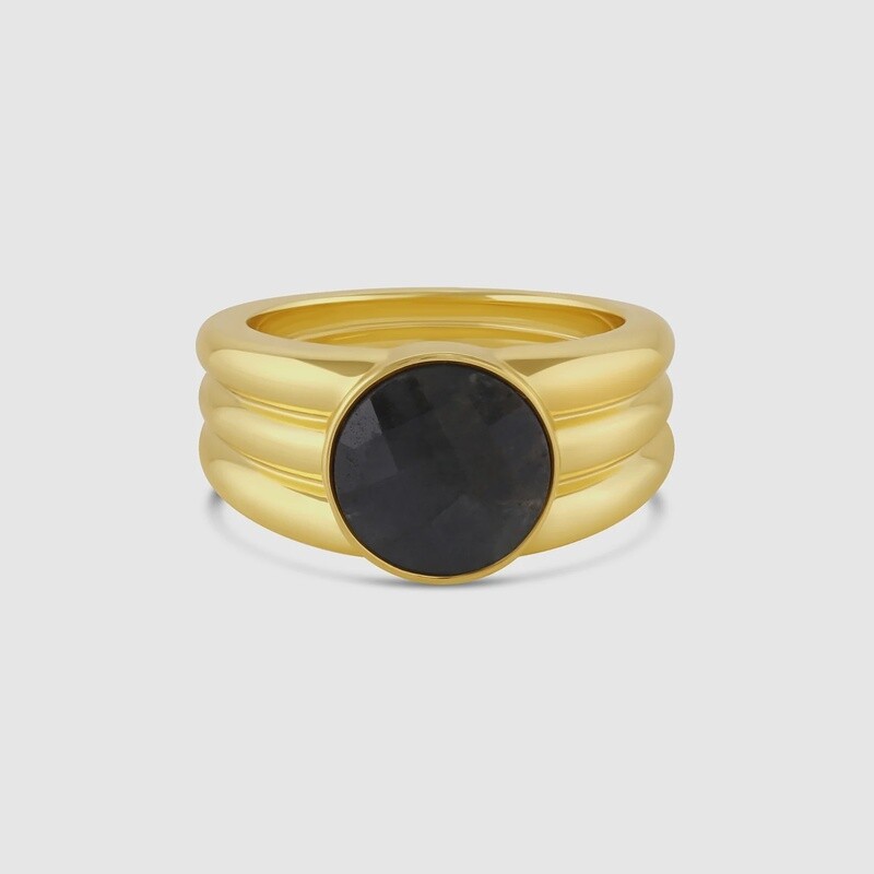 Power Gemstone Ring for Balance - Gold / Labradorite / 7