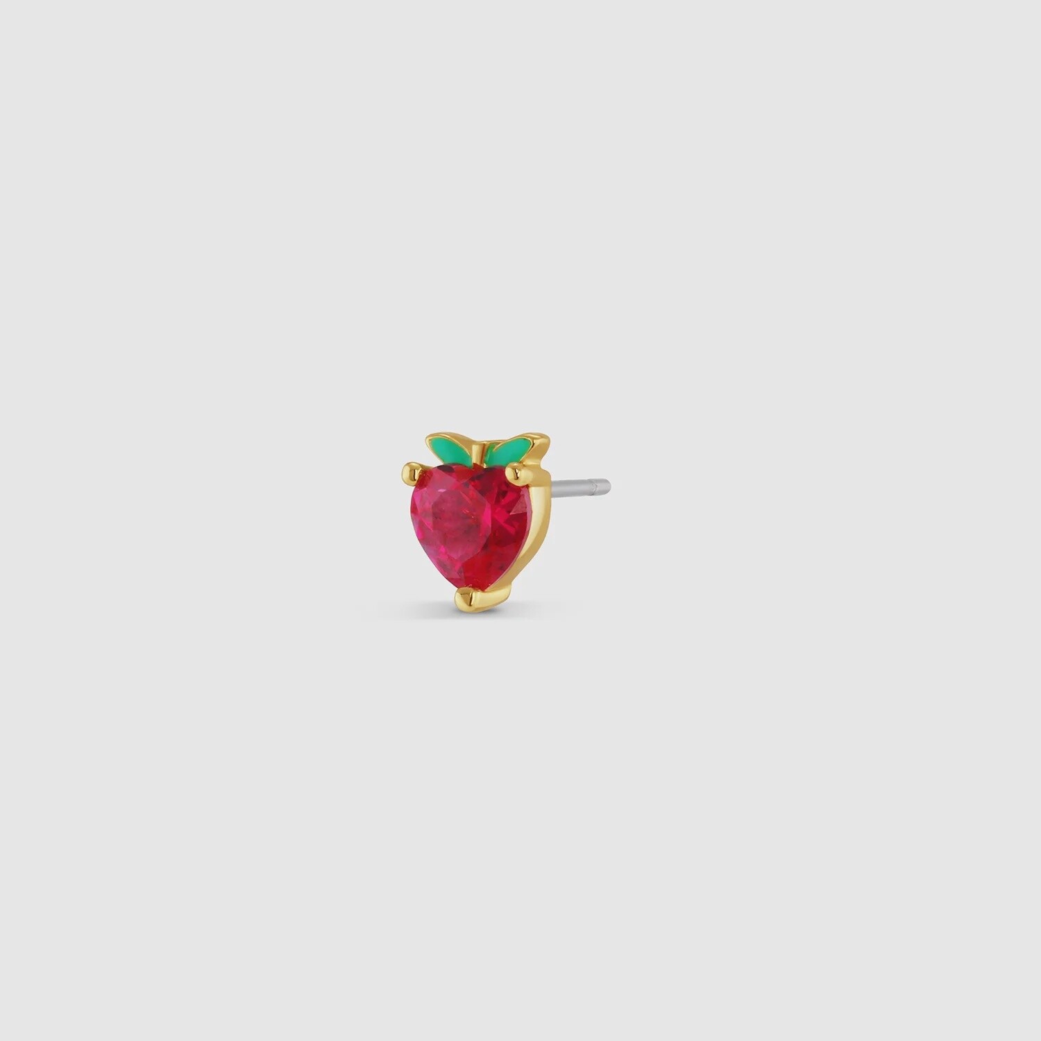 Strawberry Charm Stud - Gold Earrings