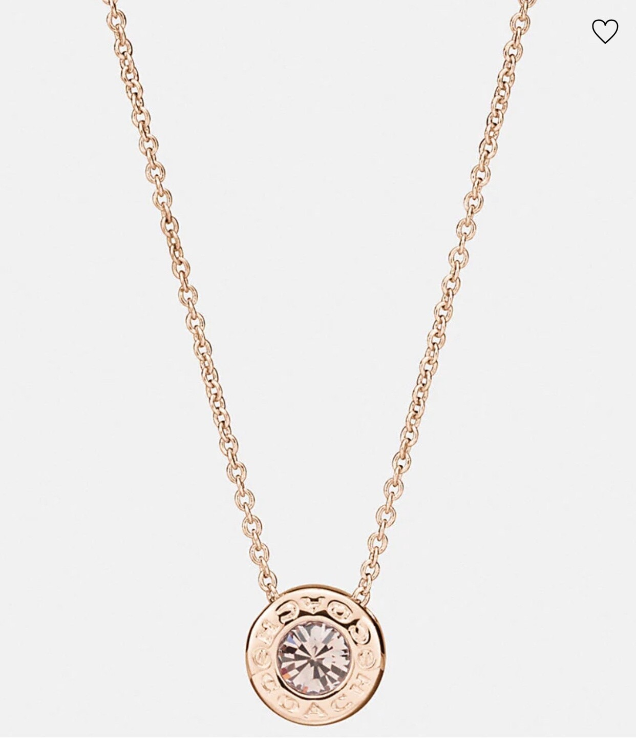 Open Circle  Stone Necklace Rose Gold