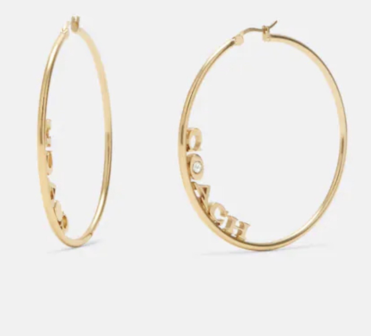 GOLD &quot;COACH&quot; EARRINGS