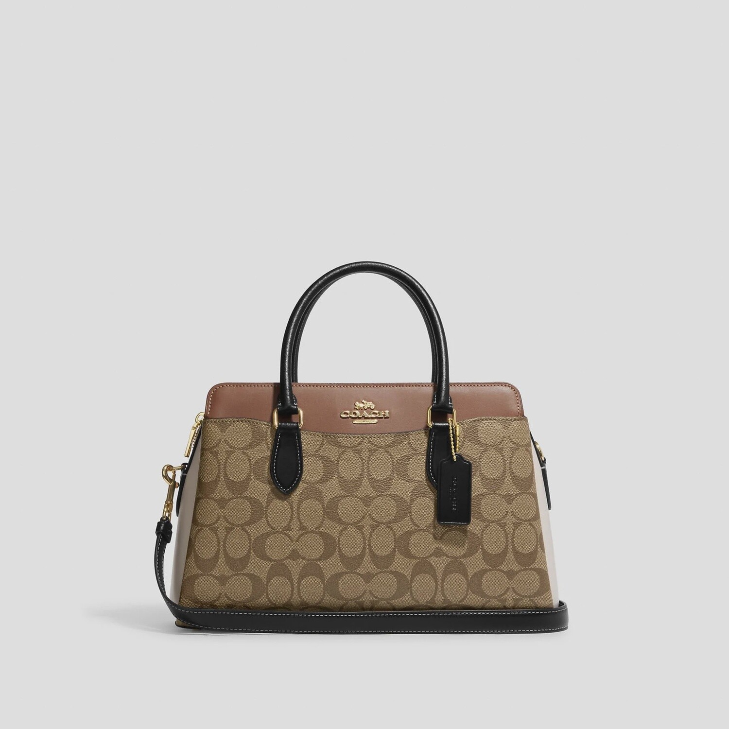 Darcie Carryall In Colorblock Signature, Color: Gold/ Khaki Multi