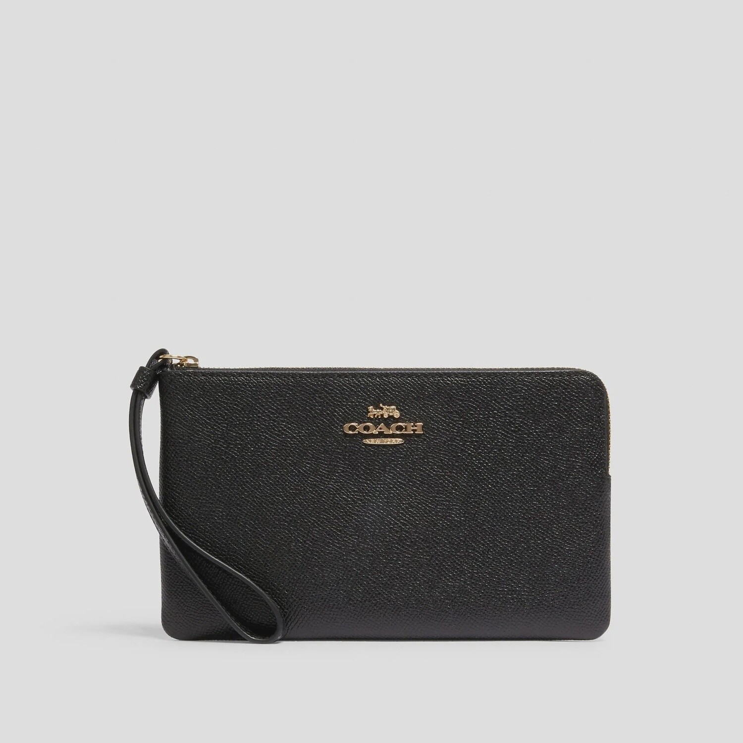 Large Corner Zip Wristlet, Color: Black