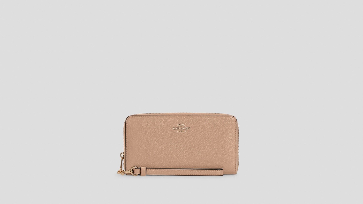 Long Zip Around Wallet, Color: Taupe