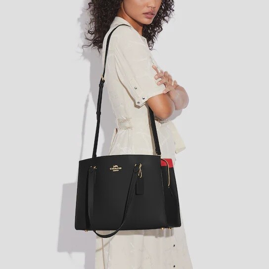 Tatum Carryall, Color: Gold/ Black/ True Red