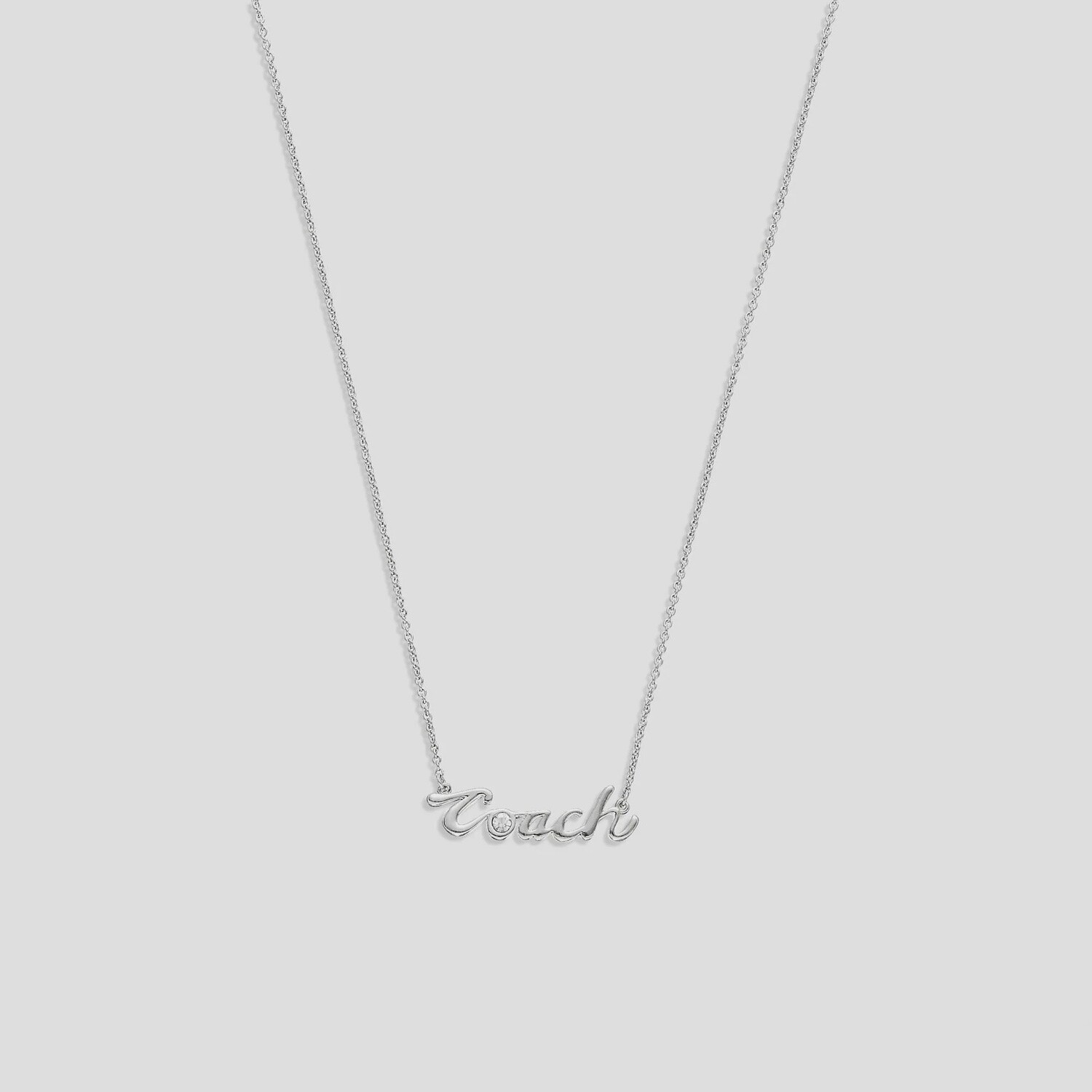 Logo Script Necklace Silver