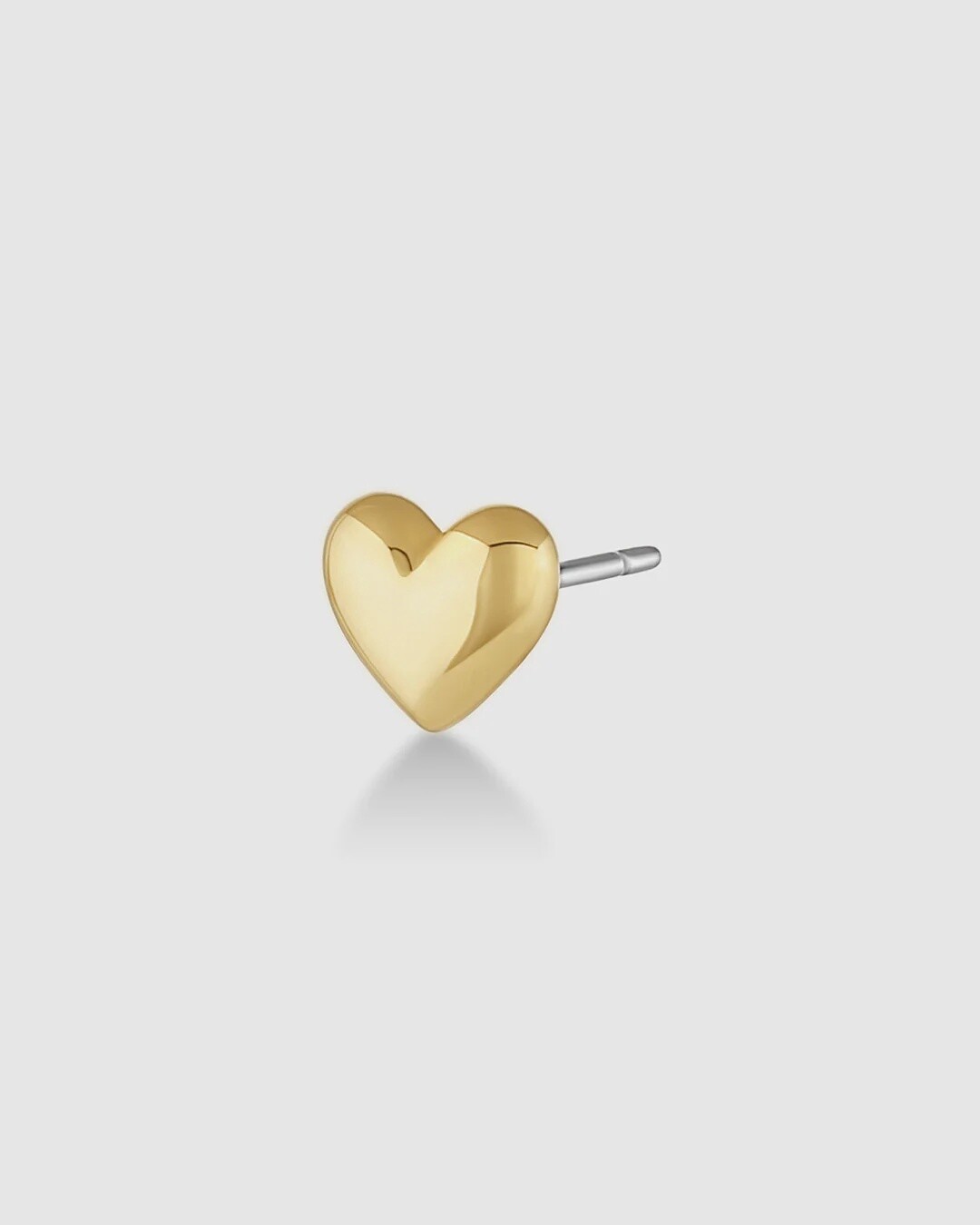 Heart Charm Stud - Gold Earrings