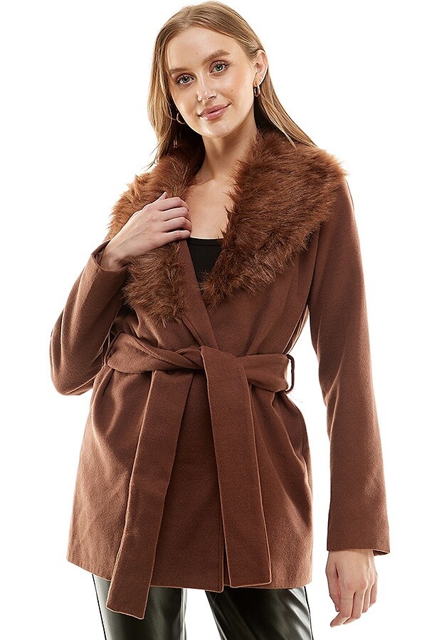 Detachable Fur Collar Jacket