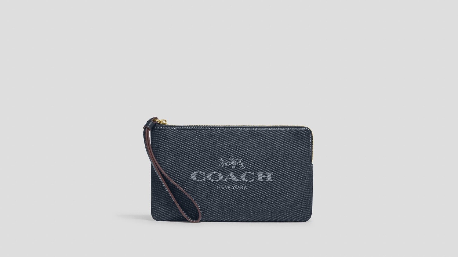Large Corner Zip, Color: Gold/Denim