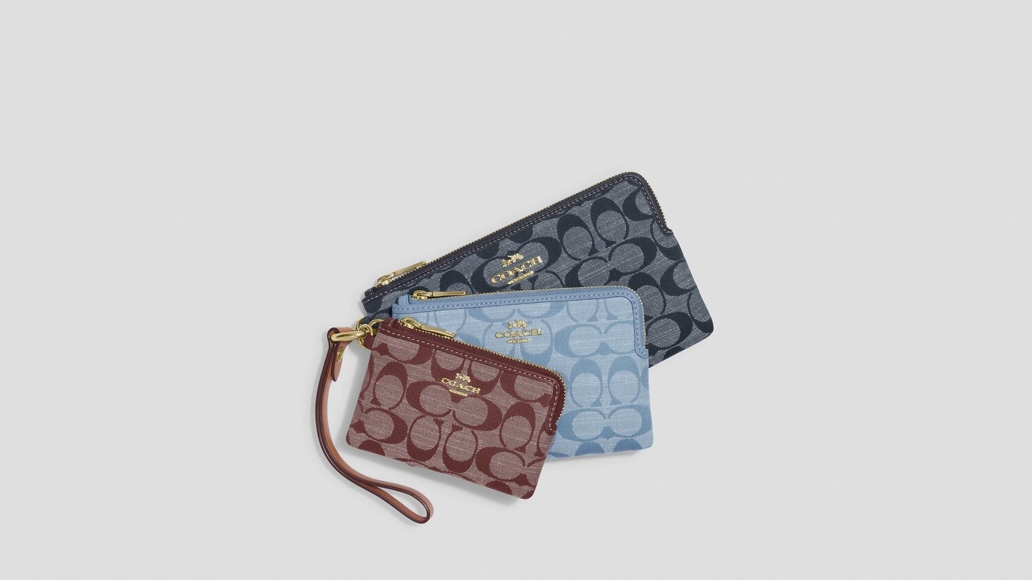 Corner Zip Trio, Color: Gold/Denim Multi