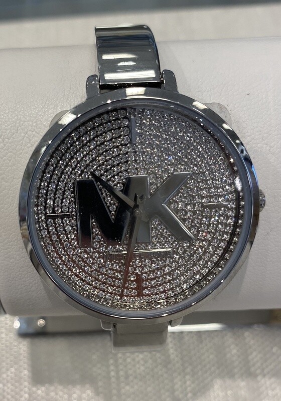 Womens Silver Tone Half Bangle Bracelet Watch