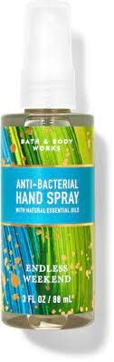 Anti-Bacterial Hand Spray Sanitizer endless weekend