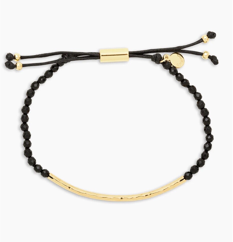 Power Gemstone Brooks Bracelet for Protection - Gold / Black Onyx