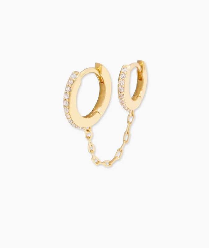 Shimmer Double Huggie - Gold