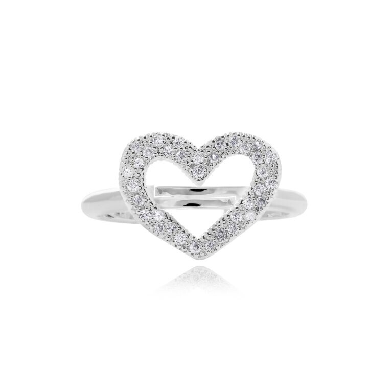 Lucia Lustre Heart Organic Pave Ring