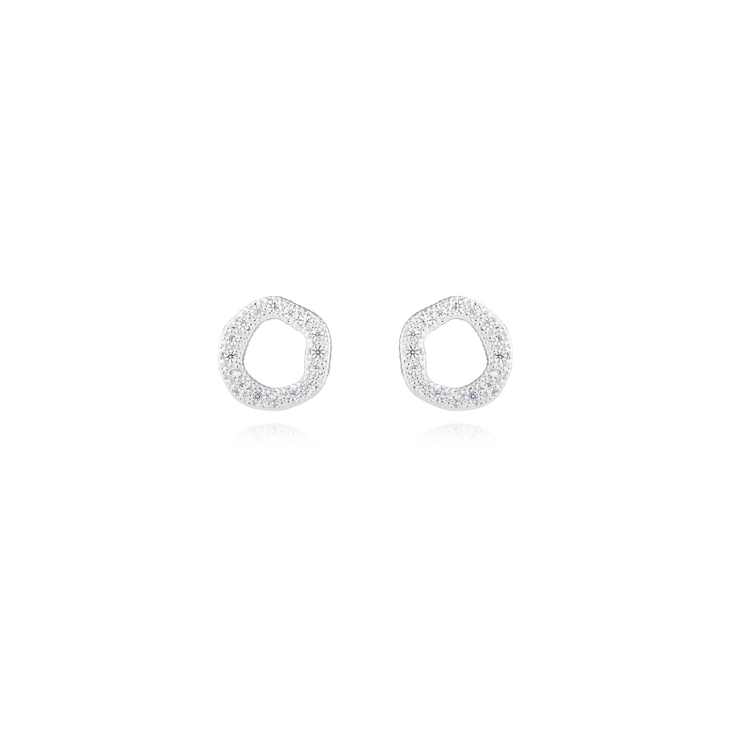 Lucia Lustre Round Organic Pave Earrings