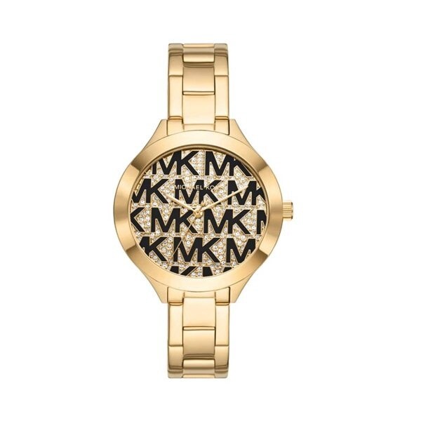 Slim Runway Pave Gold Monogram Watch