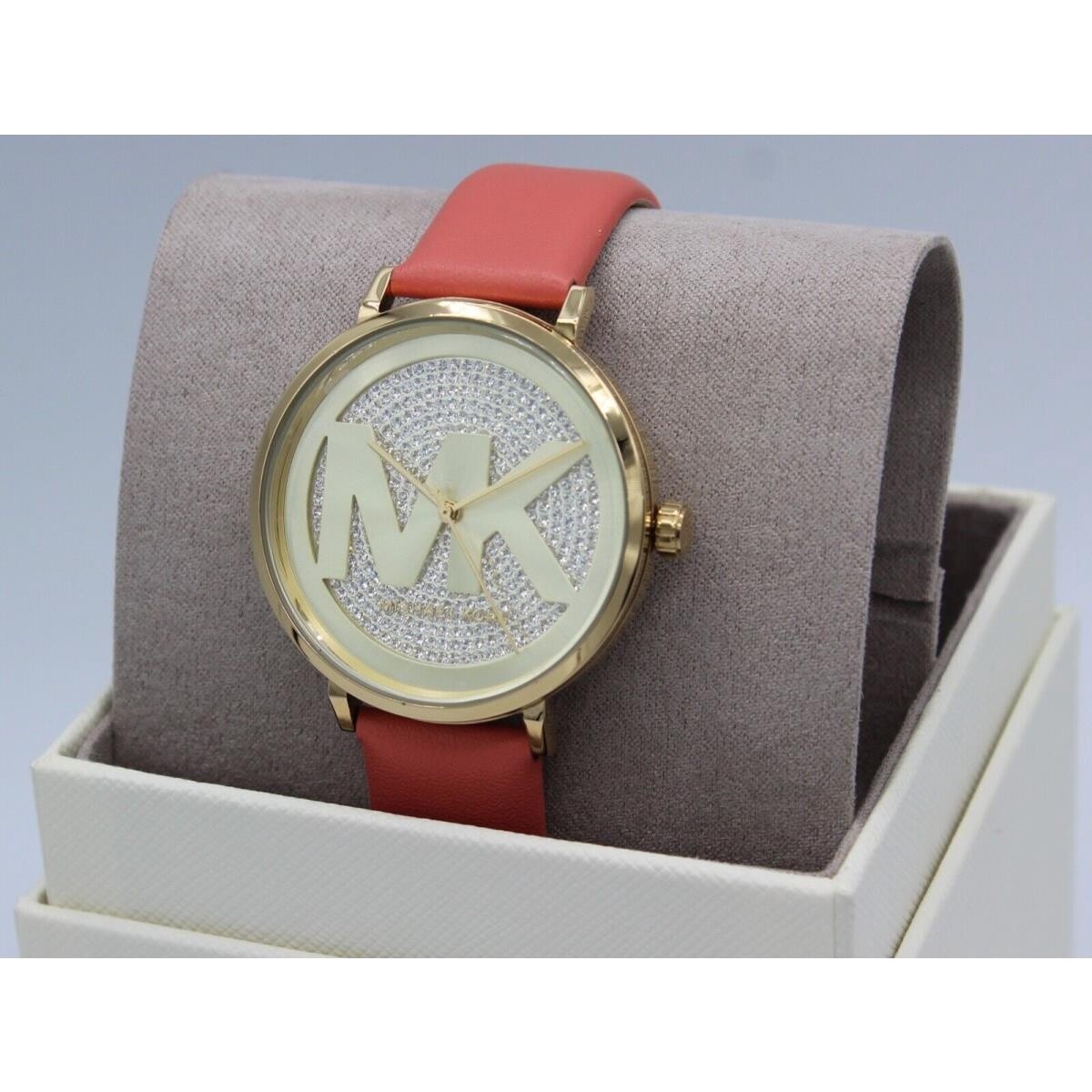 Addyson Gold Crystal Dial Watch with Grapefruit Strap