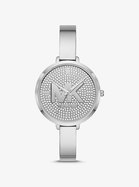 Charley Pave Silver Tone Watch