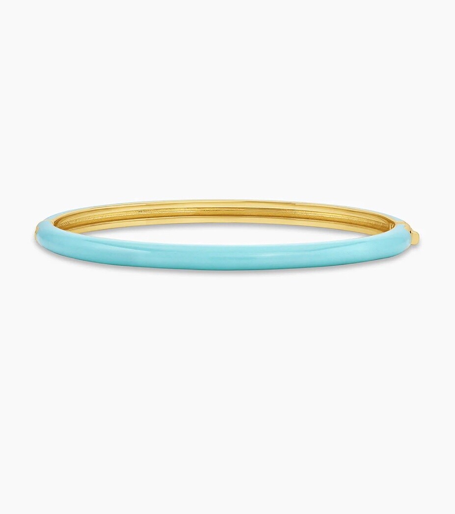 Paseo Enamel Cuff (Light Turquoise) - Gold / Light Turquoise