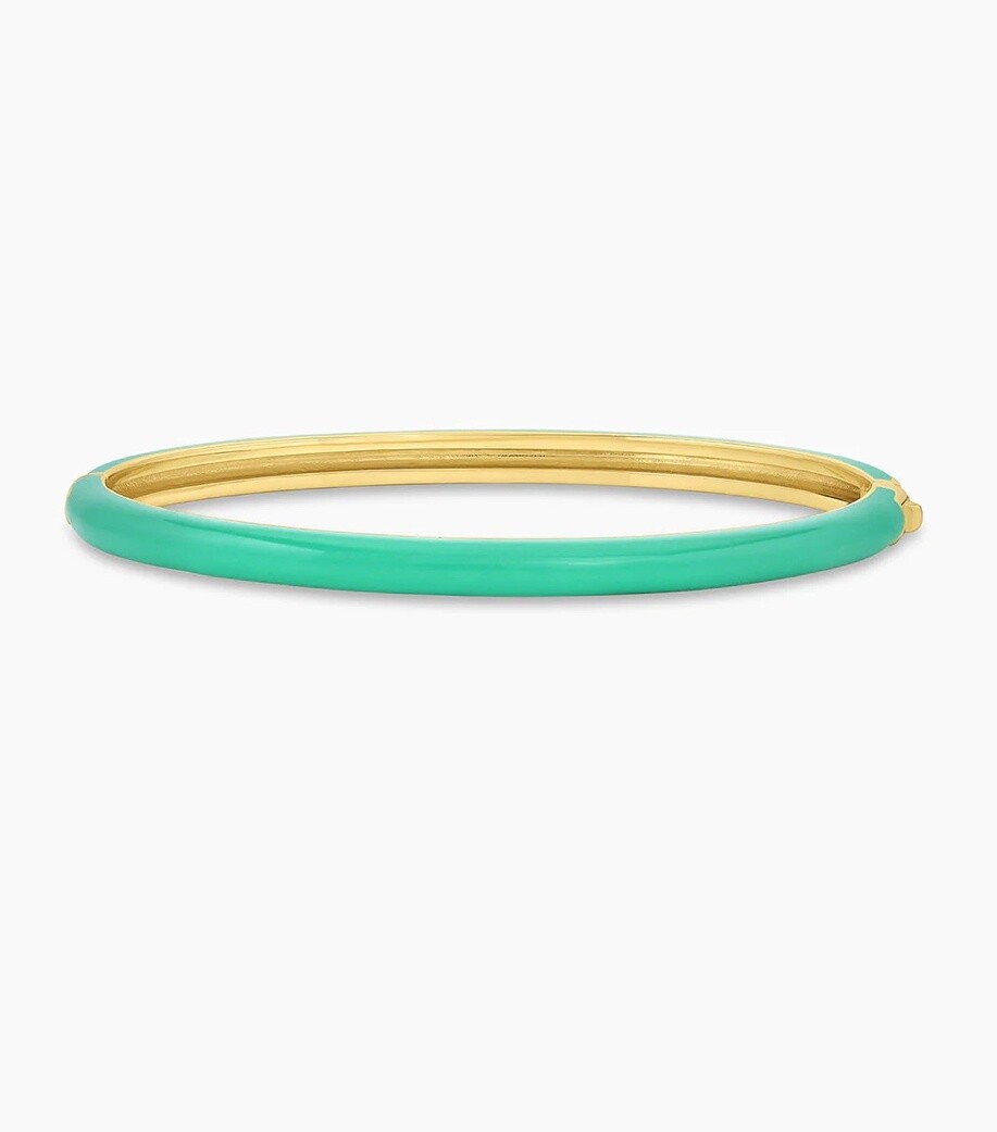 Paseo Enamel Cuff (Kelly Green) - Gold / Kelly Green
