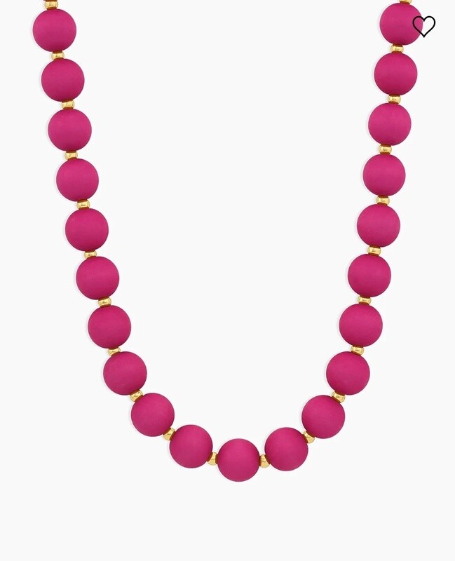 Iris Necklace (Magenta) - Gold / Magenta