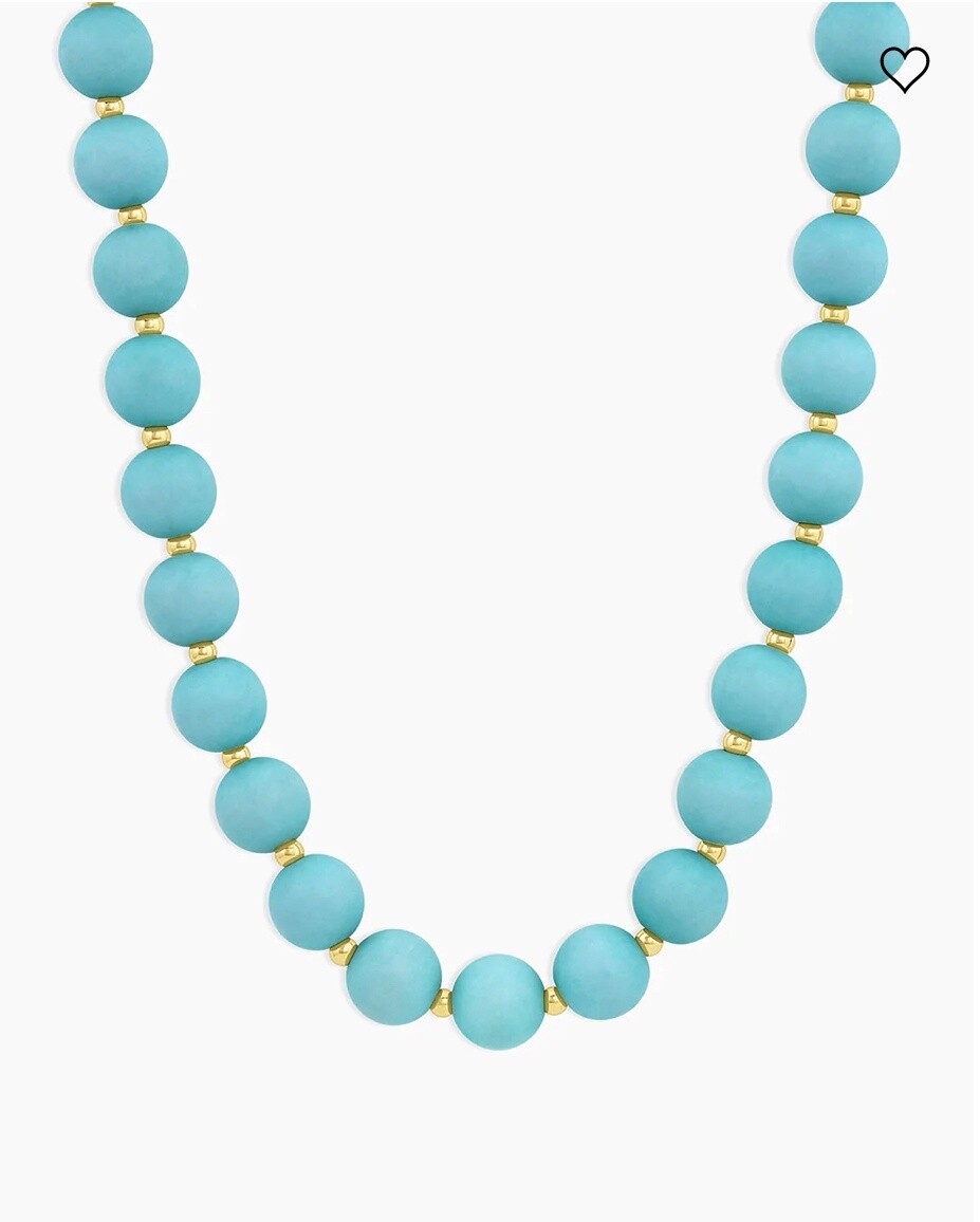 Iris Necklace (Light Turquoise) - Gold / Light Turquoise