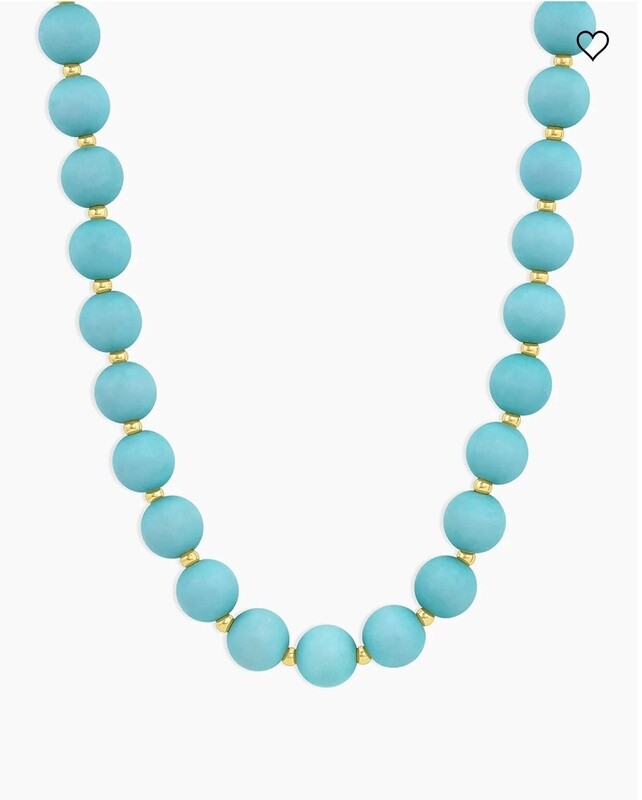 Iris Necklace (Light Turquoise) - Gold / Light Turquoise
