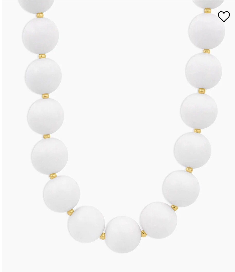 Iris Statement Necklace (White) - Gold / White