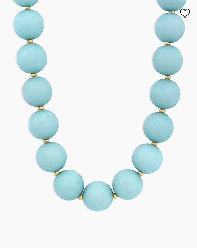 Iris Statement Necklace (Light Turquoise) - Gold / Light Turquoise