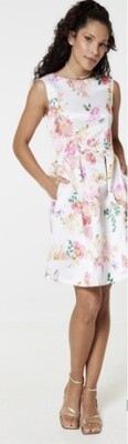 Multi Floral Pleated Skirt Dress