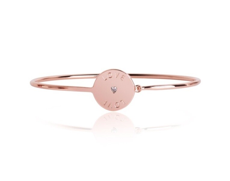 Message Bangle Round Disc Love